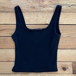 Altar'd State Black Ribbed Tank Top
